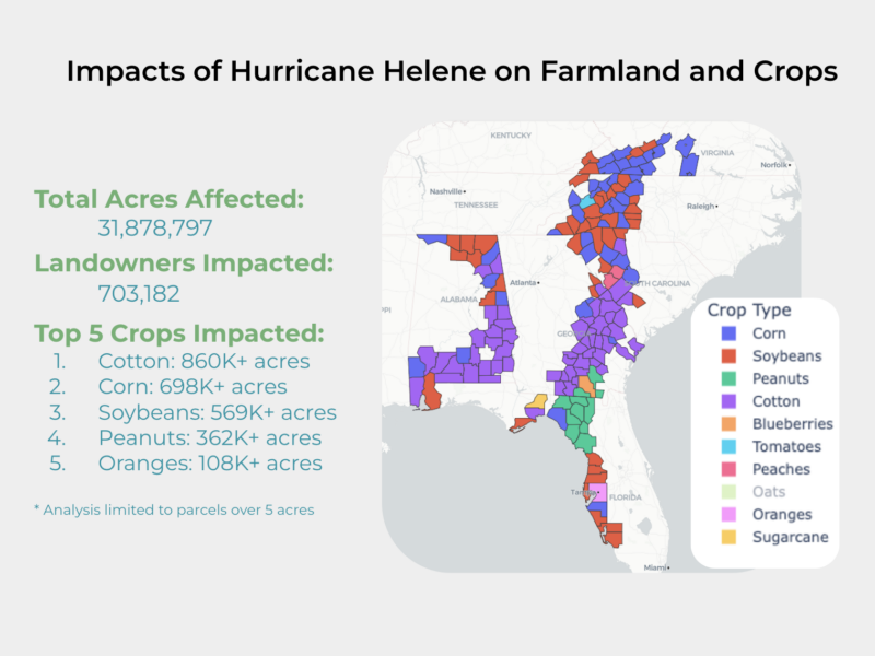 Hurrocan Helene's impact on farmland and crops